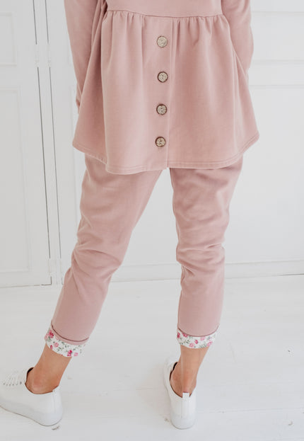 Floral Tracksuit Pants in Pink