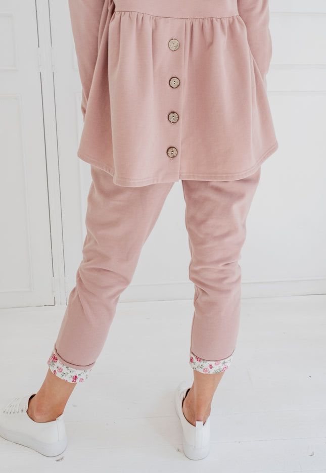 Floral Tracksuit Pants in Pink