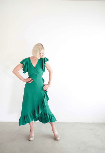 Darling Wrap Dress (Emerald Green)