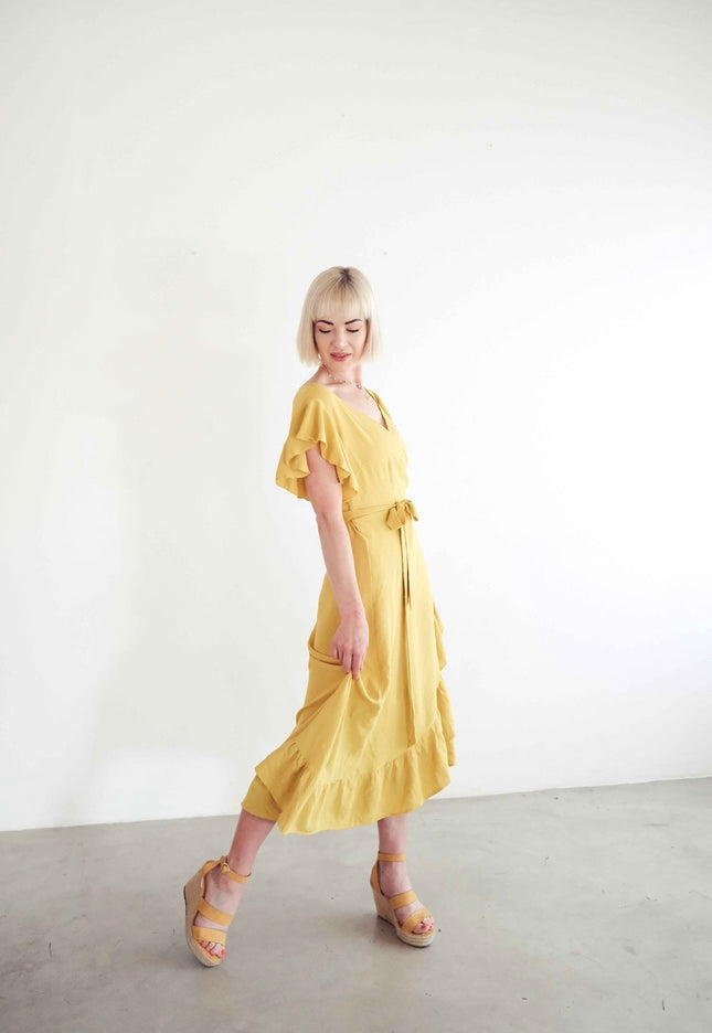 Darling Wrap Dress (Yellow)
