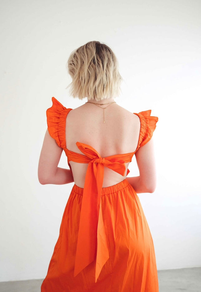 Sunshine Frill Dress (Orange)