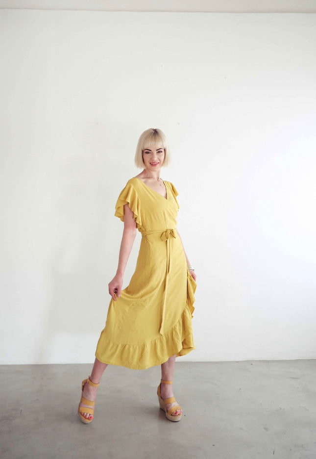 Darling Wrap Dress (Yellow)
