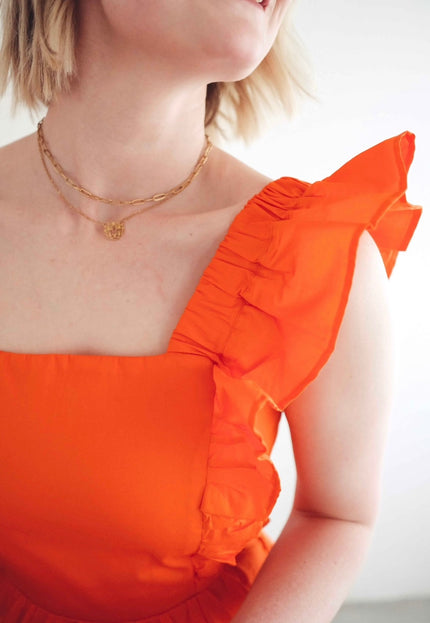Sunshine Frill Dress (Orange)