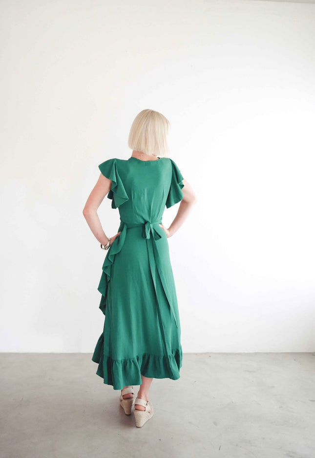 Darling Wrap Dress (Emerald Green)