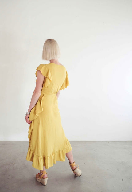 Darling Wrap Dress (Yellow)