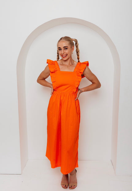 Sunshine Frill Dress (Orange)