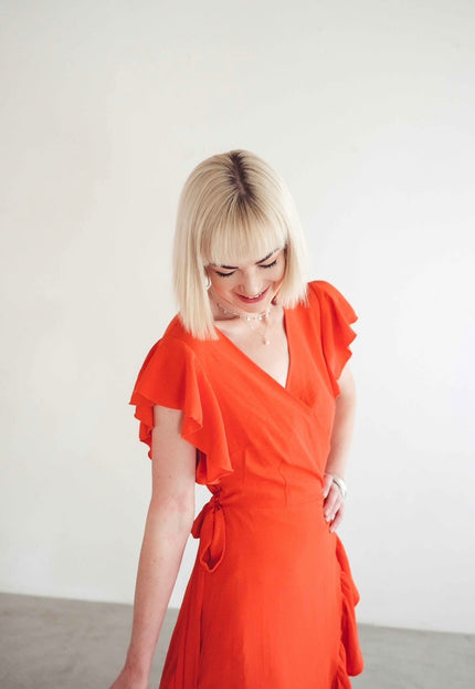 Darling Wrap Dress (Orange)