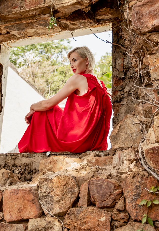 Wide Leg Jumpsuit (Red)
