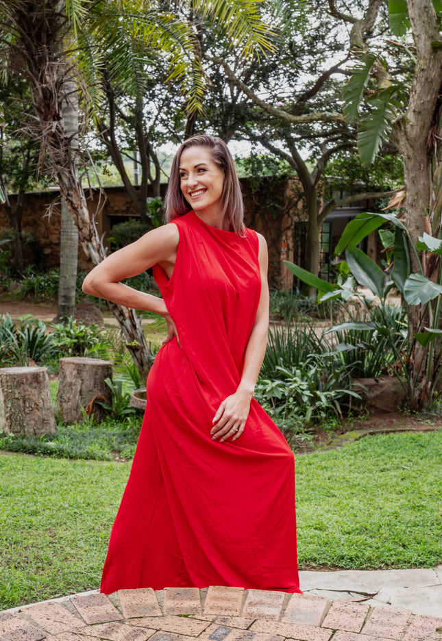 Wide Leg Jumpsuit (Red)